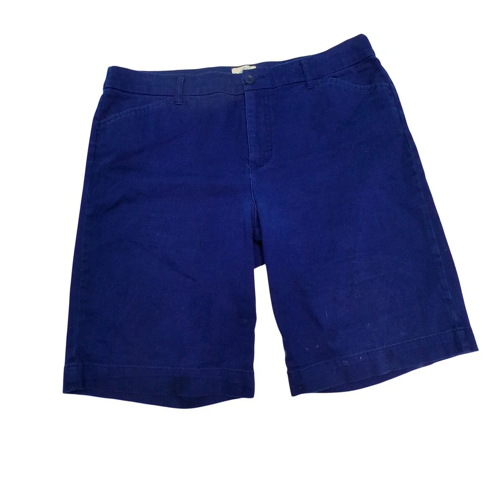 St. John's Bay Chino Shorts 16 Blue Preppy Coastal Summer Casual